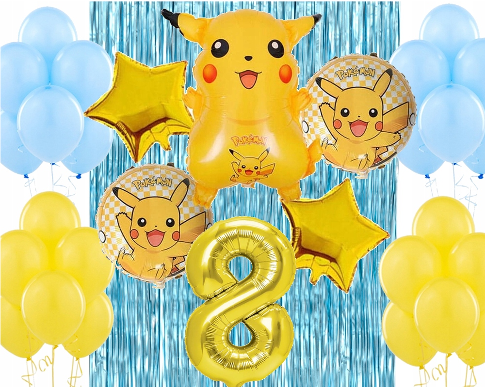 Gimtadienio balionų rinkinys Pikachu tema