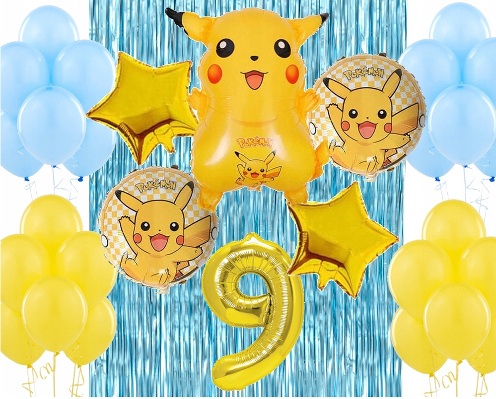 Gimtadienio balionų rinkinys Pikachu tema