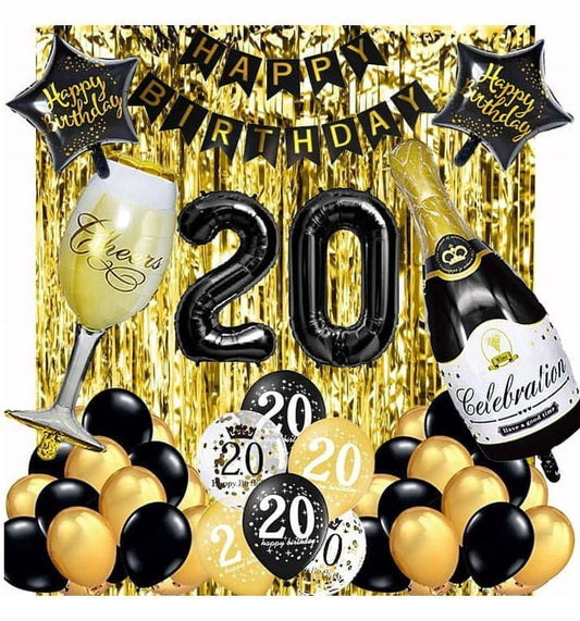 Balionų dekoravimo rinkinys 20-ojo gimtadienio proga - PartyGo