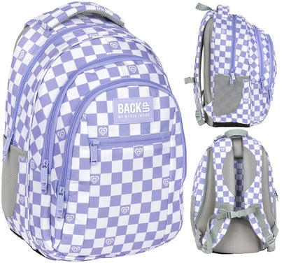 Mokykline kuprine BackUP 26L – Checkerboard Violet (O26)