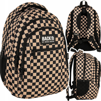 Mokykline kuprine BackUP 26L – Checkerboard Beige