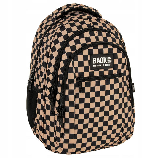 Mokykline kuprine BackUP 26L – Checkerboard Beige