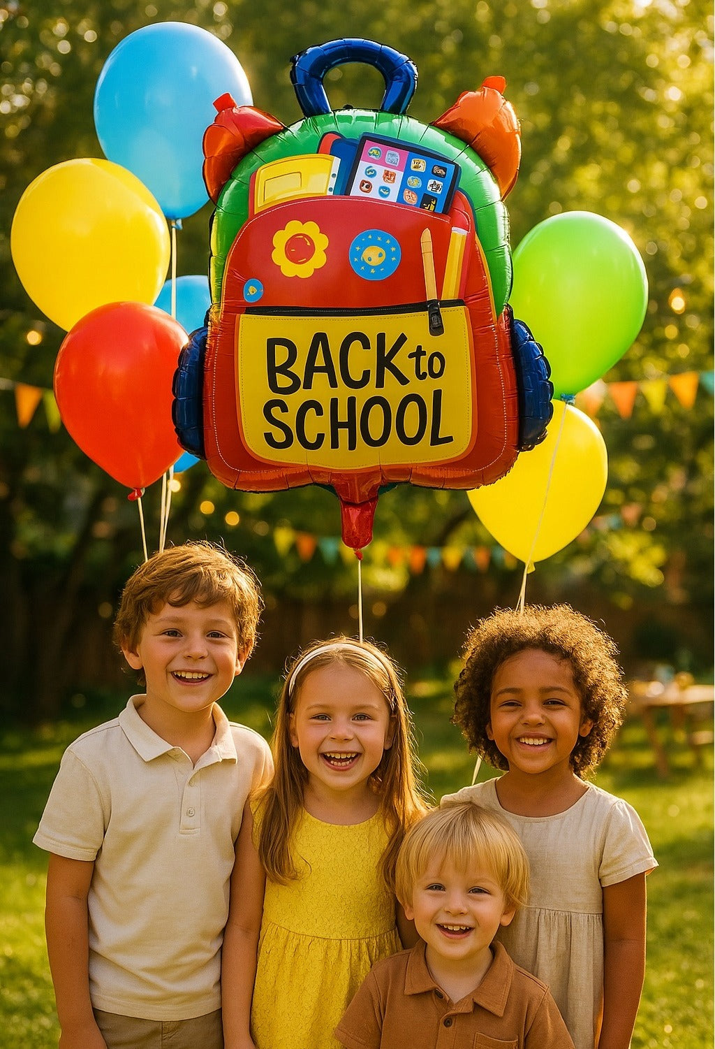 Folinis balionas kuprinė 64x54 cm Atgal į mokyklą Back to school