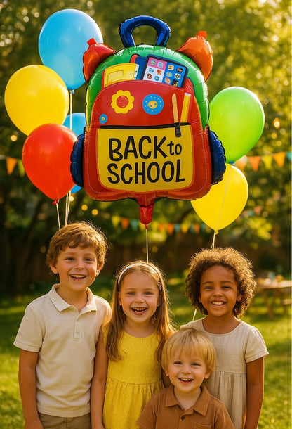 Folinis balionas kuprinė 64x54 cm Atgal į mokyklą Back to school
