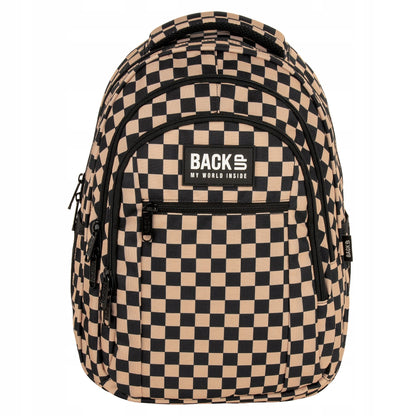 Mokykline kuprine BackUP 26L – Checkerboard Beige