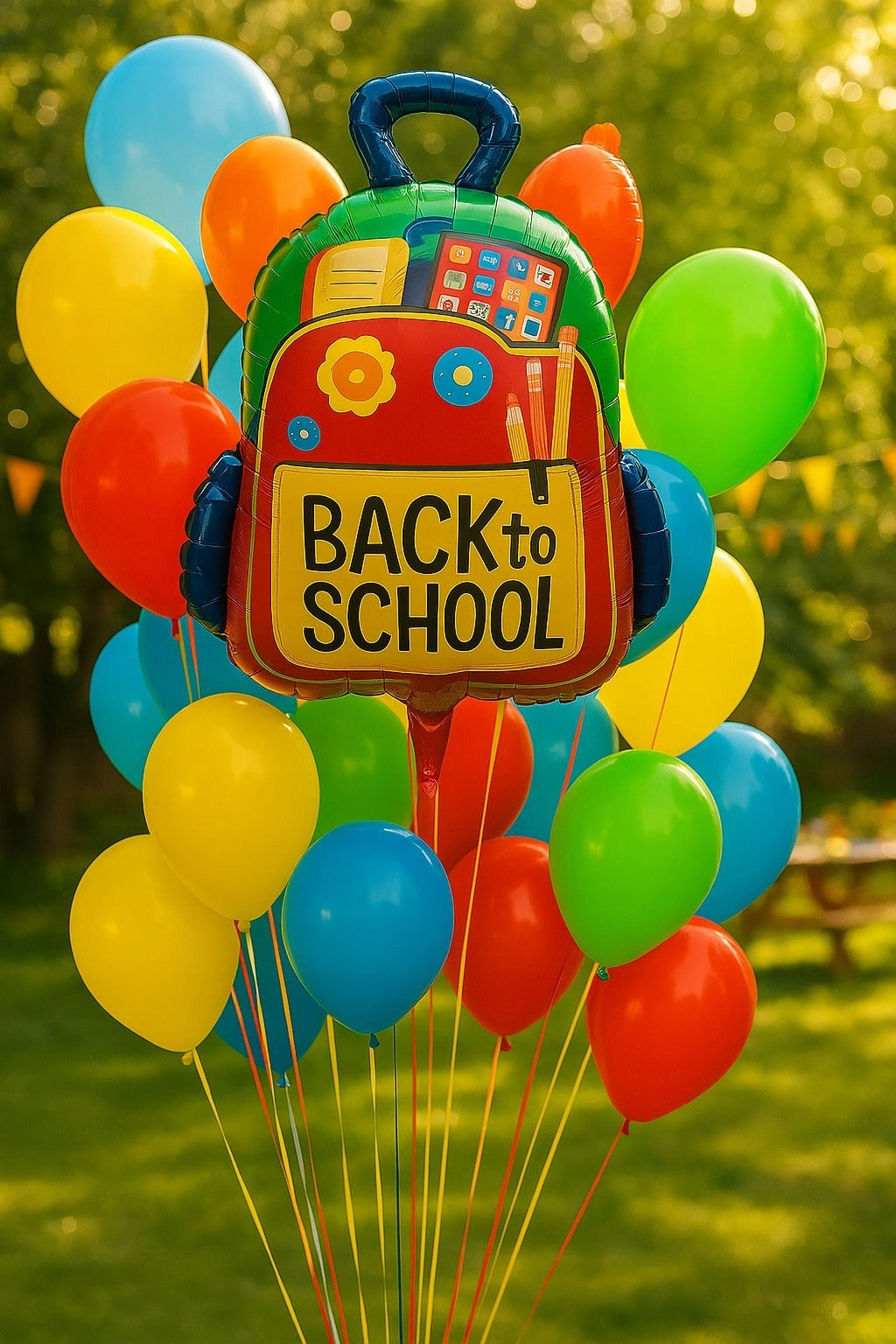 Folinis balionas kuprinė 64x54 cm Atgal į mokyklą Back to school