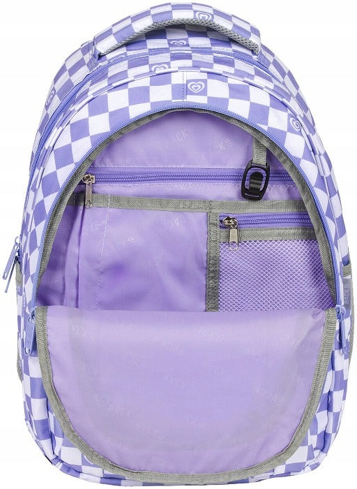 Mokykline kuprine BackUP 26L – Checkerboard Violet (O26)