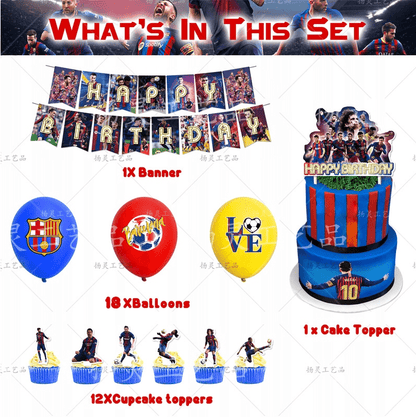 FC Barcelona tema gimtadienio dekoracijų rinkinys - PartyGo