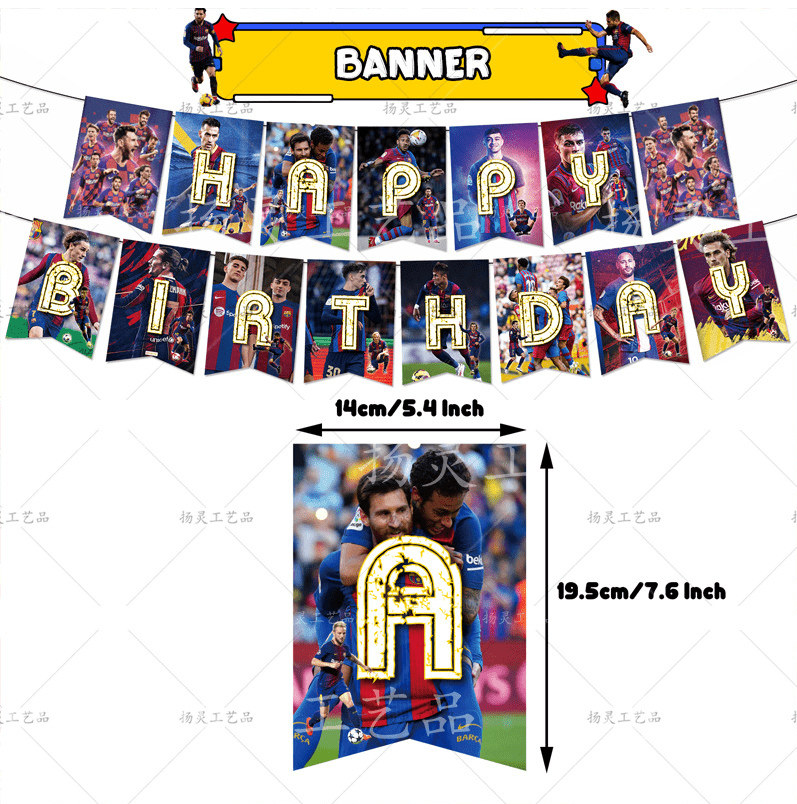 FC Barcelona tema gimtadienio dekoracijų rinkinys - PartyGo